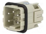 Connector: HDC; contact insert; male; 10A; 250V; Han® A; PIN: 5; 4+PE HARTING