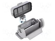 Enclosure for connectors: HDC; size 10A; Han; IP65; with latch HARTING