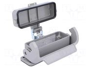 Enclosure for connectors: HDC; size 16A; Han; IP65; with latch HARTING