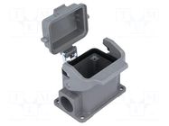 Enclosure for connectors: HDC; size 6B; Han; IP65; with latch HARTING