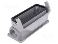 Enclosure for connectors: HDC; size 24B; Han® B; IP65; with latch HARTING