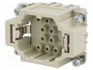 Connector: HDC; contact insert; male; Han® EE; PIN: 10; 10+PE; 16A HARTING
