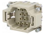 Connector: HDC; contact insert; male; 16A; 500V; Han® EE; PIN: 10 HARTING