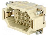 Connector: HDC; contact insert; male; 16A; 500V; Han® EE; PIN: 18 HARTING