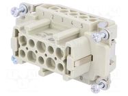 Connector: HDC; contact insert; female; 16A; 500V; Han E®; PIN: 10 HARTING