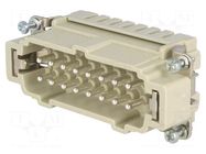 Connector: HDC; contact insert; male; 16A; 500V; Han® ES; PIN: 16 HARTING