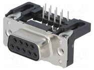 Connector: D-Sub; PIN: 9; socket; female; on PCBs; angled 90°; THT HARTING