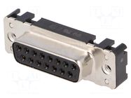 Connector: D-Sub; PIN: 15; socket; female; straight; THT; UNC 4-40 HARTING