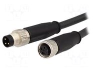 Cable: for sensors/automation; PIN: 3; 5m; plug; M8 male,M8 female HARTING