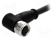 Connector: M8; female; PIN: 4; angled 90°; with lead; plug; 5m HARTING