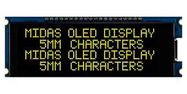 OLED MODULE, COB, 20 X 4, YELLOW ON BLK
