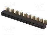 Socket; pin strips; female; PIN: 64; angled 90°; 1.27mm; THT; 2x32 CONNFLY