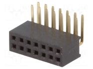 Connector: pin strips; socket; female; PIN: 14; angled 90°; 1A; THT CONNFLY