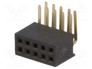 Socket; pin strips; female; PIN: 10; angled 90°; 1.27mm; THT; 2x5 CONNFLY