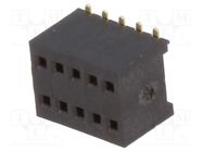 Socket; pin strips; female; PIN: 10; straight; 1.27mm; SMT; 2x5 CONNFLY