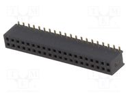Socket; pin strips; female; PIN: 40; straight; 1.27mm; SMT; 2x20 CONNFLY