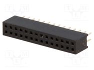 Socket; pin strips; female; PIN: 28; straight; 1.27mm; THT; 2x14 CONNFLY