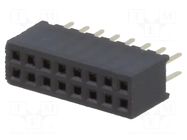 Connector: pin strips; socket; female; PIN: 16; straight; 1A; THT CONNFLY