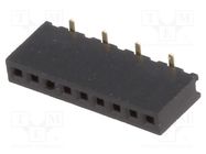 Socket; pin strips; female; PIN: 9; straight; 1.27mm; SMT; 1x9; 1A CONNFLY
