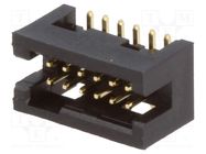 Socket; IDC; male; PIN: 12; straight; SMT; gold flash; 1.27mm CONNFLY