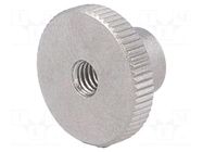 Knob; Ø: 16mm; Int.thread: M4; H: 9.5mm; stainless steel; DIN 466 ELESA+GANTER