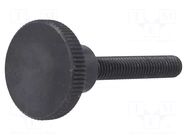 Knob; Ø: 24mm; Ext.thread: M6; 35mm; H: 15mm; steel; knurled ELESA+GANTER