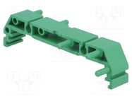 DIN rail mounting bracket; 72x11mm; Body: green ELBAG