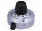 Precise knob; with counting dial; Shaft d: 6.35mm; Ø25.4x21.05mm VISHAY
