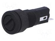Fuse holder; 5x20mm; 250V; on panel; black; UL94V-0; polyester BULGIN