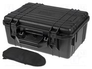 Case; tool case; black; ABS; 380x260x160mm; IP67 