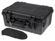Case; tool case; black; ABS; 380x260x160mm; IP67 NEWBRAND