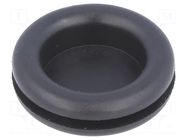 Grommet; with bulkhead; Ømount.hole: 19mm; Øhole: 16mm; rubber FIX&FASTEN