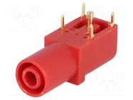 Connector: 4mm banana; socket; 24A; 33mm; red; gold-plated CLIFF