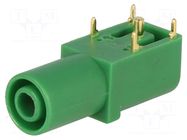 Connector: 4mm banana; socket; 24A; 33mm; green; gold-plated CLIFF