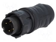 Connector: circular; plug; male; 3A; 600VAC; PIN: 4; EN3; soldering SWITCHCRAFT