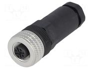 Connector: M12; plug; PIN: 5; female; E; 50V; straight; IP67; 4A; 6÷8mm HIRSCHMANN