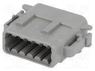 Connector: wire-wire; plug; female; DTM; for cable; PIN: 12; grey 