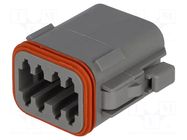 Connector: wire-wire; plug; female; DT; PIN: 8; IP68; for cable; grey DEUTSCH