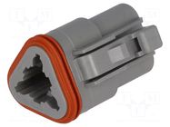 Connector: wire-wire; plug; female; DT; PIN: 3; IP68; for cable; grey DEUTSCH