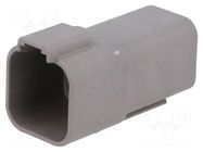 Connector: wire-wire; plug; male; DT; PIN: 6; IP68; for cable; grey DEUTSCH
