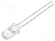 LED; white cold; 5mm; blinking; 3000mcd; 30°; 3.5÷4.8VDC; 20mA OPTOSUPPLY