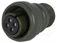 Connector: circular; plug; for cable; PIN: 4; female; soldering AMPHENOL