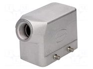 Enclosure for connectors: HDC; size 10B; for cable; IP65; angled HARTING
