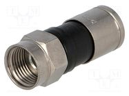 Connector: F; plug; male; straight; 75Ω; RG6; compression; for cable PPC