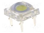 LED Super Flux; white cold; 7.62x7.62mm; 2180÷3000mcd; 130°; 30mA OPTOSUPPLY