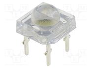 LED Super Flux; 7.6x7.6mm; white cold; 27lm; 120°; Front: convex OPTOSUPPLY