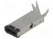Connector: IEEE1394; plug; for cable; soldering; PIN: 6; straight CONNFLY