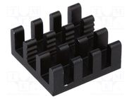 Heatsink: extruded; black; L: 14mm; W: 14mm; H: 6mm; aluminium 