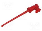 Clip-on probe; hook type; 3A; 60VDC; red; Grip capac: max.1.3mm SCI