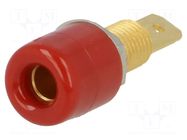 Connector: 4mm banana; socket; 32A; 33VAC; 70VDC; red; gold-plated SCHÜTZINGER